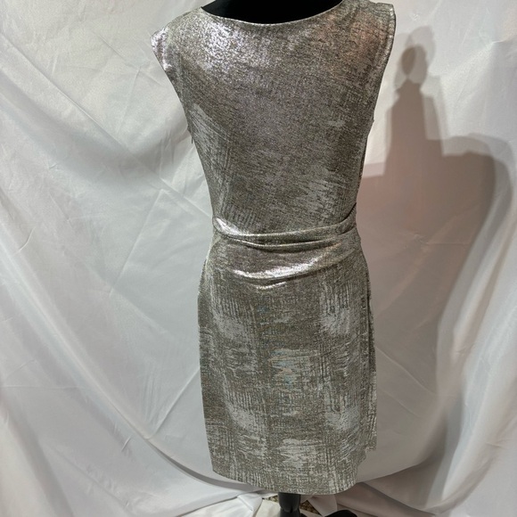 BOGO Vince Camuto Metallic Cowl Neck Sheath Silver Size 12 - Picture 9 of 11